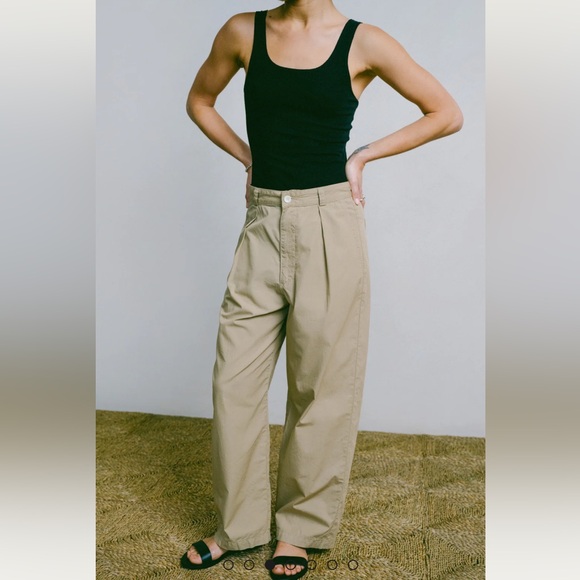Ozma of California Poplin Field Pant, Organic Poplin, Khaki, XS - Picture 3 of 12